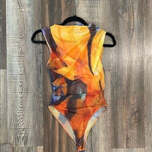 Zara Multicolor Abstract Bodysuit